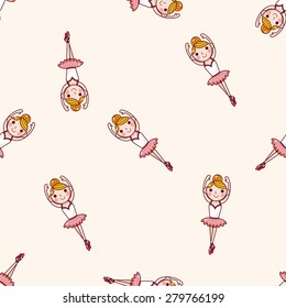 ballet dancer , cartoon seamless pattern background