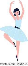 Ballet dancer character. Graceful ballerina classic pose