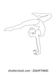 Bailarina de ballet en estilo de dibujo de línea continua. Esbozo de la línea negra de Ballerina sobre fondo blanco. Ilustración vectorial. Bonito Dibujo De Contorno Mínimo De Silhouette Corporal De Mujer. Figura femenina bailarina