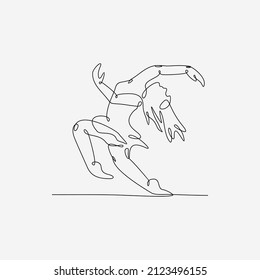 Ballet Dancer Continuous Line Art Drawing