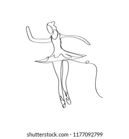 ballet dancer in continuous line drawing style, thin linear vector illustration