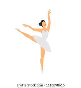 Ballet dancer. Dancing ballerina on a white background. flat style Vector illustration