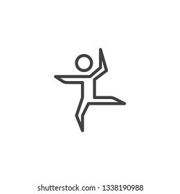 Ballet dancer dancing line icon. linear style sign for mobile concept and web design. Ballerina outline vector icon. Symbol, logo illustration. Pixel perfect vector graphics
