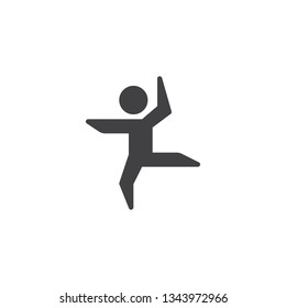 Ballet dancer dancing vector icon. filled flat sign for mobile concept and web design. Ballerina glyph icon. Symbol, logo illustration. Pixel perfect vector graphics