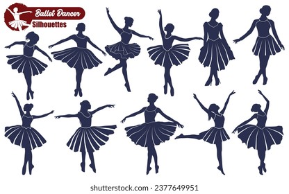 Ballet Dancer or Dancing Vector Silhouettes