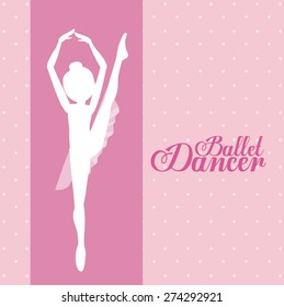 Ballet dancer design over pink background, vector illustration