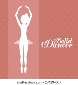 Ballet dancer design over pink background, vector illustration