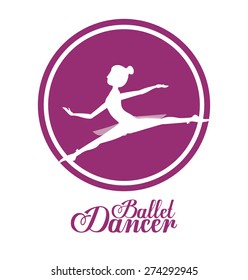 Ballet dancer design over white background, vector illustration