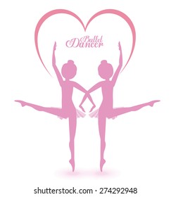 Ballet dancer design over white background, vector illustration