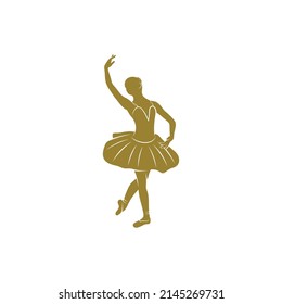 Diseño de bailarín de ballet ilustración vectorial, plantilla de diseño de logotipo de bailarín de ballet creativo, símbolo de icono