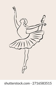 Bailarina de ballet dibujar ilustración de Vector