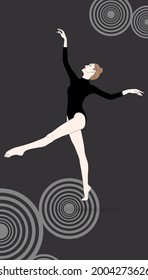 A ballet dancer in exercise.hand drawing of abstract vector background.