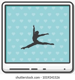 Ballet dancer flat vector icon.