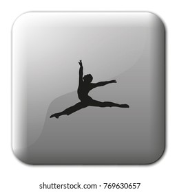 Ballet dancer flat vector icon.