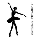  Ballet dancer full body shape, vector isolated shadow, simple black silhouette icon decoration. Person sign logo design, graphic sportive position, ballerina fit, beautiful elegant lady woman drawing