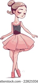 ballet dancer girl pink dress white background