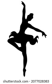 Ballet Dancer girl. Vector silhouette.