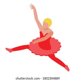 Ballet dancer icon. Isometric of ballet dancer vector icon for web design isolated on white background