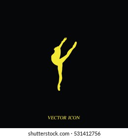 Ballet dancer icon. Dancer silhouette.