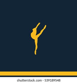Ballet dancer icon. Dancer silhouette.
