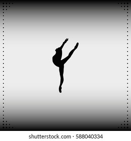 Ballet dancer icon. Dancer silhouette.