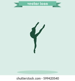 Ballet dancer icon. Dancer silhouette.