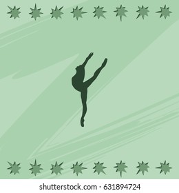 Ballet dancer icon. Dancer silhouette.