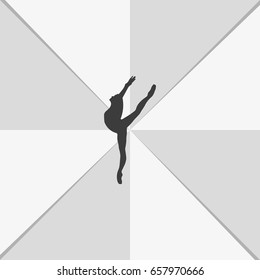Ballet dancer icon. Dancer silhouette.