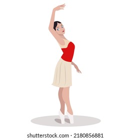 Ballet dancer icons dynamic sketch cartoon character sketch