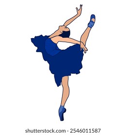 Vector de ilustración de bailarina de ballet y dibujos animados