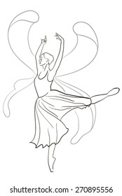 Ballet dancer like butterfly