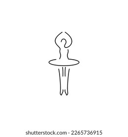 Ballet dancer in line art drawing style
