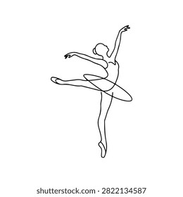 Ballet Dancer Line Art Illustration
