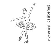  Ballet Dancer Line Drawing. artistic ballet drawing