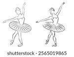  Ballet Dancer Line Drawing. artistic ballet drawing