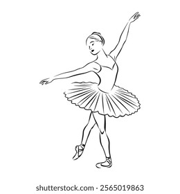  Ballet Dancer Line Drawing. artistic ballet drawing