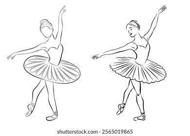  Ballet Dancer Line Drawing. artistic ballet drawing