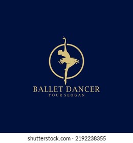 Logo de Ballet Dancer Diseño Vector de silueta