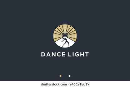 ballet dancer logo design vector silhouette illustration