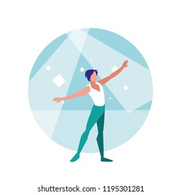 ballet dancer man isolated icon