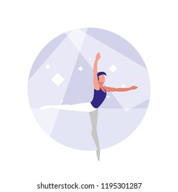 ballet dancer man isolated icon