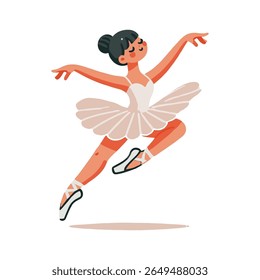 Ballet Dancer In Pink Tutu Performing Against White Background