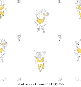 ballet dancer /seamless pattern with  ballerinas /can be used for kid's or baby's shirt design/fashion print design/fashion graphic/t-shirt/kids wear