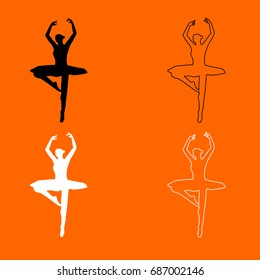 Ballet dancer  set  icon .