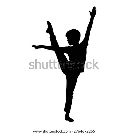 Ballet dancer silhouette with arms gracefully raised in midmotion pose
