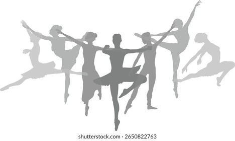 Ballet dancer silhouette ballerina dancers poses woman dancing silhouettes