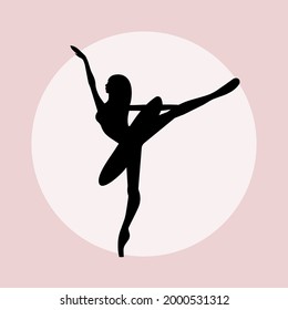 Ballet dancer silhouette, classical ballet in flat style. vector illustration.