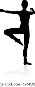 Ballet dancer silhouette dancing posed position