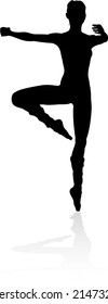 Ballet dancer silhouette dancing posed position