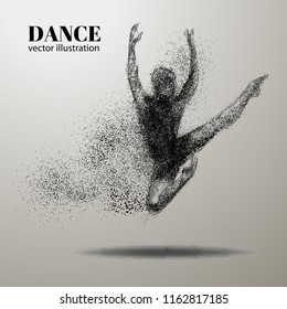 Ballet dancer silhouette dot illustration